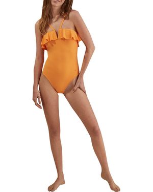 Women'secret Bañador Reductor Bandeau Naranja - Negro
