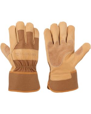Carhartt Grain Leather Work Glove with Safety Cuff Cold Weather - Braun