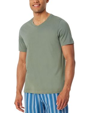 Schiesser Schlafshirt Kurzarm V-Ausschnitt-Mix + Relax Pyjamaoberteil - Grün