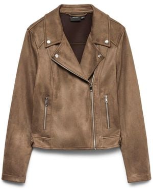 Vero Moda Vmjose Short Faux Suede Jacket Noos Jacket - Brown