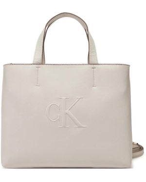 Calvin Klein Jeans Gebeeldhouwde Mini Ew Tote Lv04k3111g - Naturel
