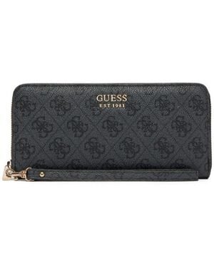 Guess Brenton SLG Large Zip Around Wallet L Coal Logo - Grau