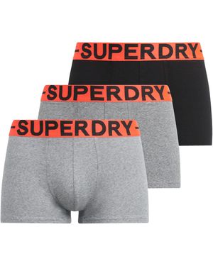 Lot De 3 Paires Chaussettes Homme Superdry - Coton Côtelé, Inscription Dessous, Coutures Contrastées - Confort Et Style