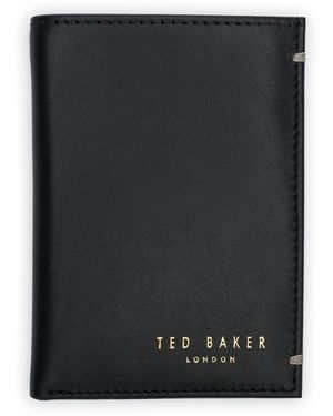 Ted Baker Zackory Leather Cardholder Reisezubehör-Bi-Fold-Brieftasche - Schwarz