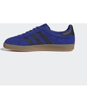 adidas Mens Gazelle Indoor Lace Up Trainers Shoes Casual - Blue, Multi, 6 Wide