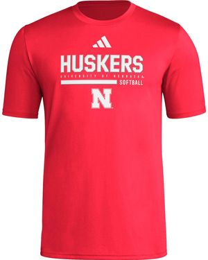 adidas S Pregame Short Sleeve T-shirt - Red