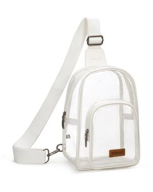 Wrangler Crossbody Clear Sling Bags For Stadium Approved Cross Body Purse For Sports Events Concerts - White