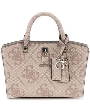 Guess Queensland Mini Satchel Bag Dove Logo - Mehrfarbig