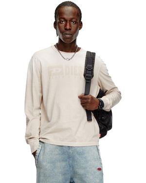 DIESEL _t-adjust-ls-k4 Maglietta_shirt_beige_l - Natural