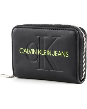 Calvin Klein Sculpted Monogram Zip Around Wallet Black - Nero