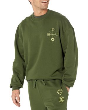 Amazon Essentials Sudadera de Cuello Redondo - Verde
