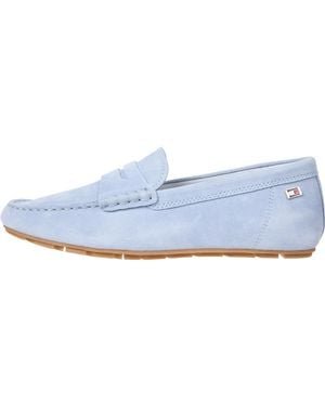 Tommy Hilfiger Mocasines Mujer Flag Soft Suede Loafer Elegante - Negro