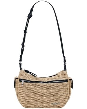 Desigual Bag_half Logo Raffia As - White