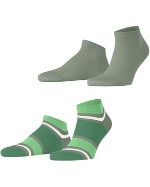 Esprit Bold Stripes Multipack M Sn Cotton Low-cut Patterned 2 Pairs Trainer Socks - Green
