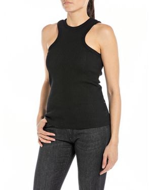 Replay Tank Top Higher Cut - Black