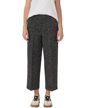 S.oliver Culotte in Melange-Optik mit Elastikbund - Schwarz