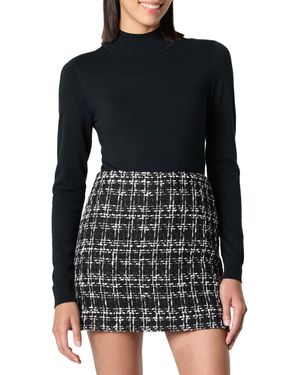 The Drop Maura Long Sleeve Mock Neck Sweater Maglione - Nero