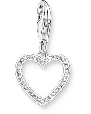 Thomas Sabo Charm Club Original Herz-Charm mit weißen Steinen Recyceltes 925 Silber 2203-051-14 - Mettallic