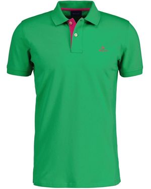 GANT Contrast Collar Pique SS Rugger Polohemd - Grün