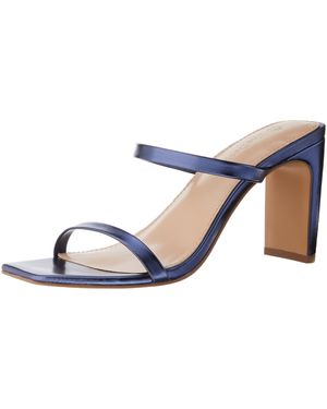 The Drop Avery Square Toe Two Strap High Heeled Sandalen mit Absatz - Schwarz