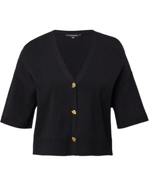 Comma, Kurzärmeliger Viskosemix-Cardigan mit Zierknöpfen schwarz 40