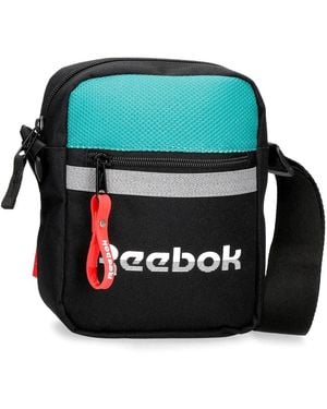 Reebok Andover Shoulder Bag Black 17x21x7 Cms Polyester - Green
