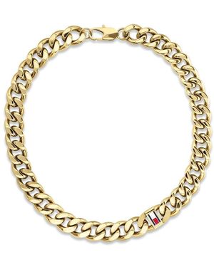 Tommy Hilfiger Jewellery Men's Yellow Gold Chain Necklace With The Iconic Flag - 2790636 - Metallic