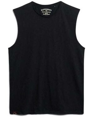 Superdry Raw Edge Slub Sleeveless T-shirt Xl Black