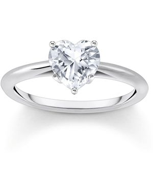Thomas Sabo Ring Weißer Stein Herz TR2476-051-14-54 Ringgröße 54/17,2 - Mettallic