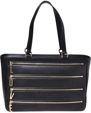 Love Moschino Jc4342 Large Shoulder Bag With 4 External Pockets - Black