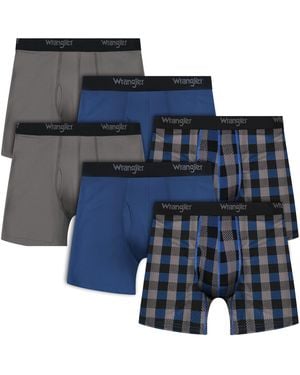 Wrangler Mesh Quick Dry Comfort Stretch S Boxer Briefs - Blue