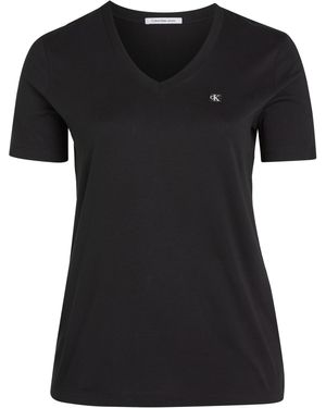Calvin Klein Jeans T-shirt iche Corte Donna Scollo a V - Nero