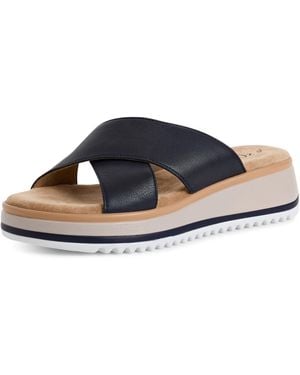S.oliver Pantolette mit Kreuzbandage und bequemem Keilabsatz 5-27262-44 - Blau