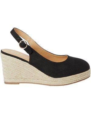 Dorothy Perkins Wide Fit Riya Closed Toe Slingback Espadrille Wedge Sandals - Blue