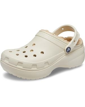 Crocs™ Classic Platform Lined Clog Bone Size 5 Uk - Metallic