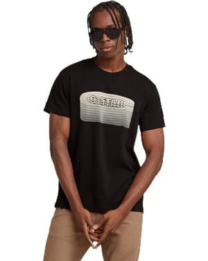 G-Star G-Star Stacked Old Skool Logo T-Shirt - Schwarz