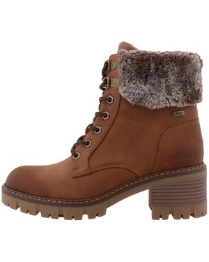 TOM TAILOR Damen Stiefel – Mit Kunstfellkragen & Schnalle, Wintertauglich