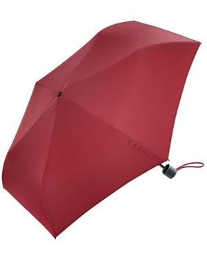 Esprit Taschenschirm in Rot mit Logo-Print - Pink