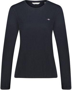 GANT Reg Shield LS-Maglietta T-Shirt - Blu