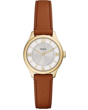 Fossil Gilmore Three-hand Date Brown/gold 28mm Watch - White