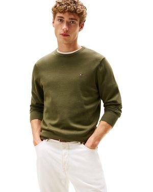 Tommy Hilfiger 's Essential Cotton Round Neck Jumper - Green