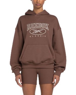 Reebok Cl Ae Big Logo Ft Hoodie - Brown