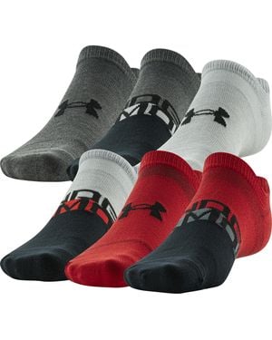 Under Armour Ua Essential 6-pack No Show Socks - Red
