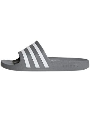 adidas Unisex-adult Adilette Aqua Slides Grey/white/grey 6
