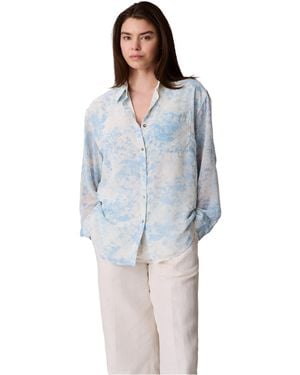 Calvin Klein Printed Classic Button-down Shirt Classic Printed Button Down Shirt - Blue