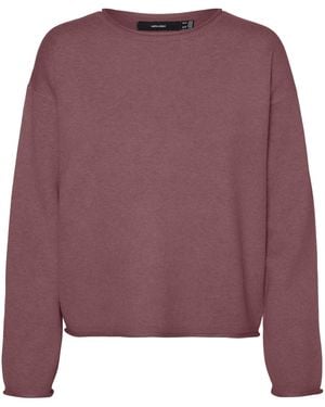 Vero Moda Neck Vmsaba Roll LS Ga Noos-Pullover con Scollo Rotondo - Viola