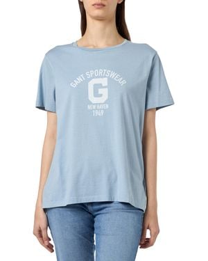 GANT Maglietta con Logo Reg SS T-Shirt - Blu