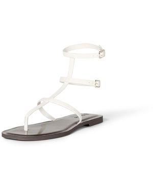 The Drop Casper Gladiator Thong Ankle Sandalen mit Knöchelriemen - Weiß