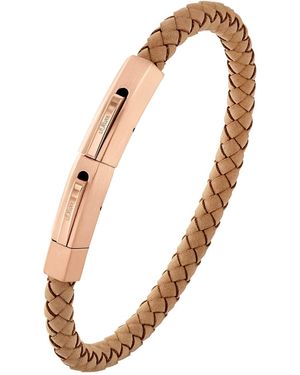 S.oliver Armband Edelstahl Leder Armschmuck - Braun