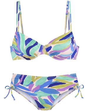 S.oliver Bügel-Bikini-Set mit blau-grünem Muster
